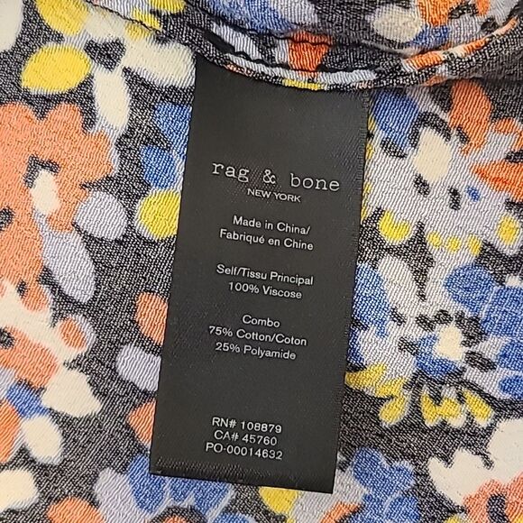 RAG & BONE Multicolored Floral Print Estell V-Neck Tank Slip Midi Dress Size S/P - Picture 10 of 13